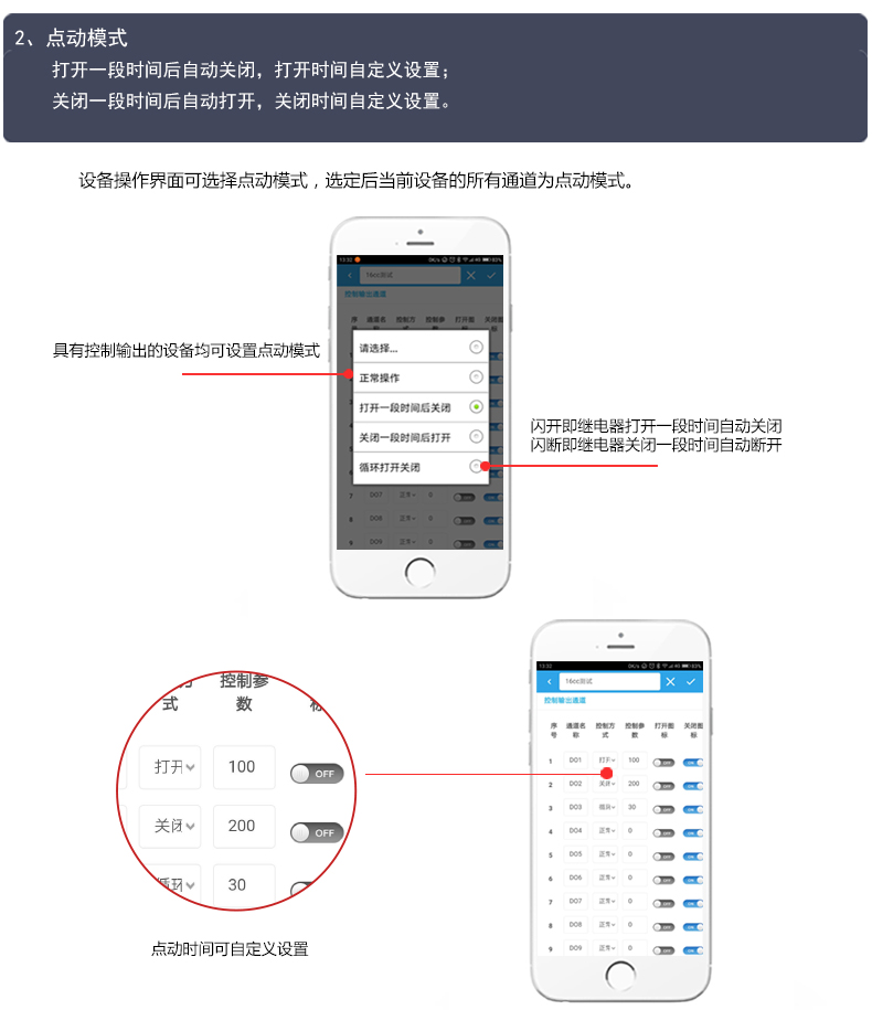 云平臺(tái) GPRS-2204-WS 遠(yuǎn)程控制開關(guān)工作模式