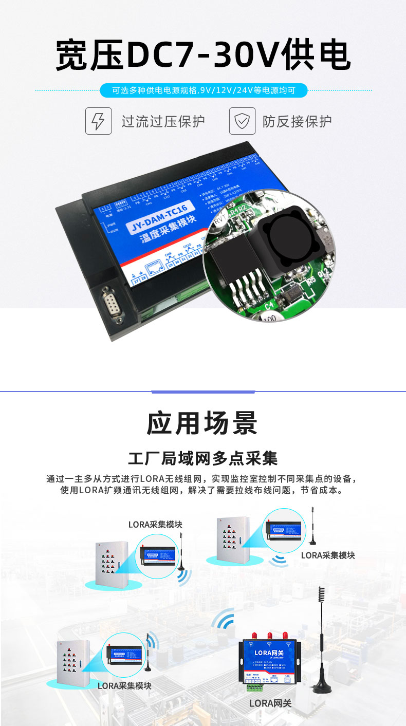 LoRaTC16 LoRa無線測(cè)溫模塊寬壓供電