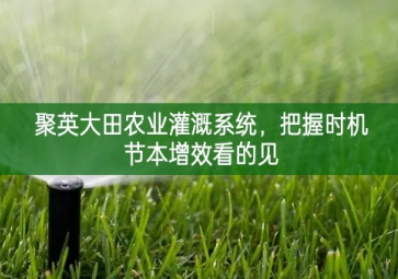 「智慧農業(yè)」聚英大田農業(yè)灌溉系統(tǒng)，把握時機節(jié)本增效看的見